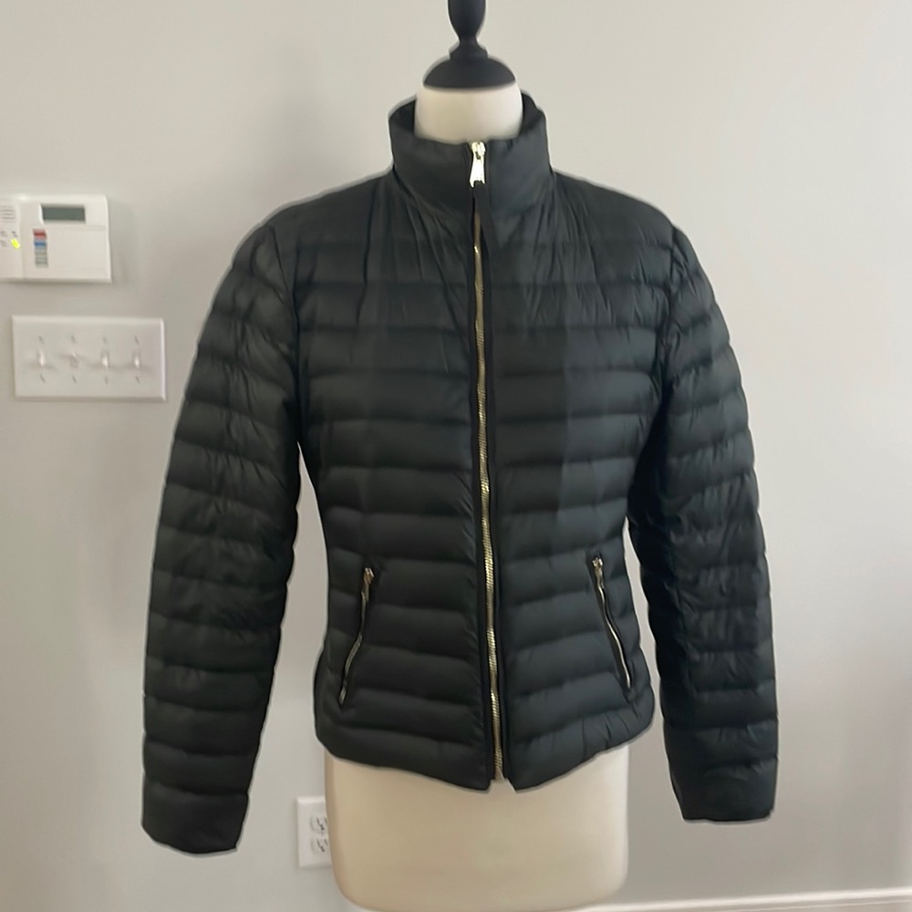 Zara jacket, size L, elasticated sides, dark green
